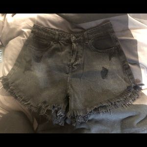 Wildfable High waisted faded black cut off shorts